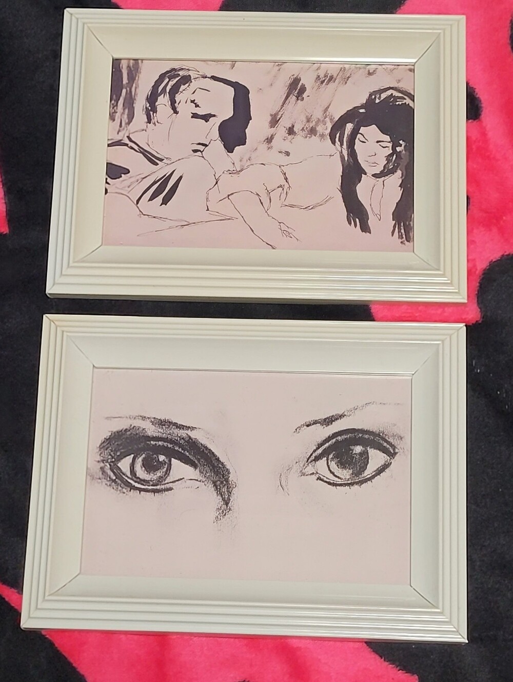 Set Of 2 Framed Art Prints 4x6 Black & White